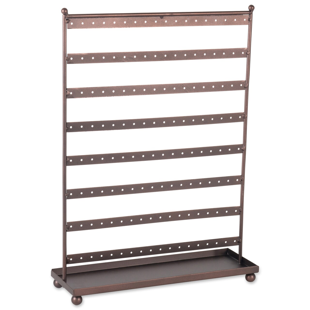 Contemporary Home Living 16.75" Bronze Rustic Rectangular Earring Display Stand with Tray